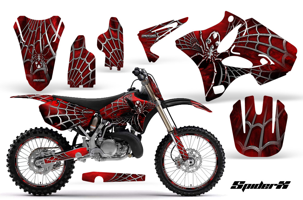 Yamaha YZ125-YZ250 02-12 Graphics Kit SpiderX Red BB NP Rims